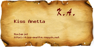 Kiss Anetta névjegykártya
