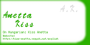 anetta kiss business card